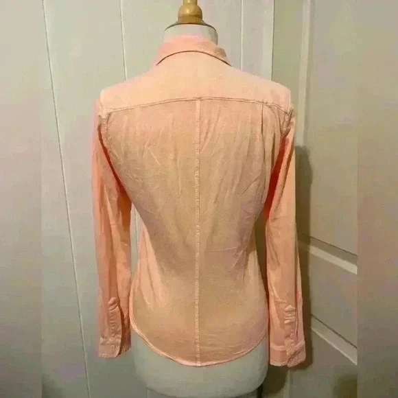 FRANK & EILEEN $248 Barry Tee Lab Orange Fluorescent Comfy Coastal Grandma